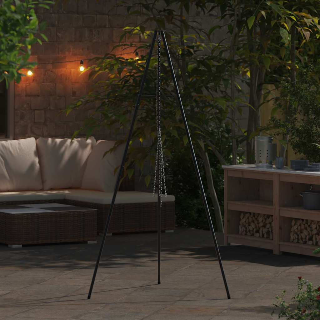 Lagerfeuer Stativ Schwarz 92 x 92 x 151,5 cm Stahl