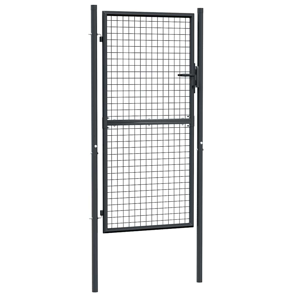 Maschen-Gartentor verzinkter Stahl 100 x 75 cm Grau