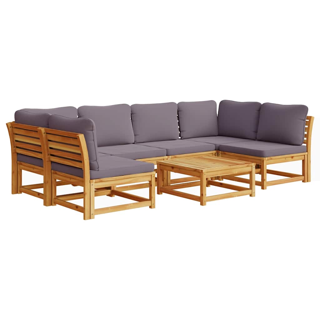4-tlg. Garten-Lounge-Set mit Kissen Massivholz Akazie