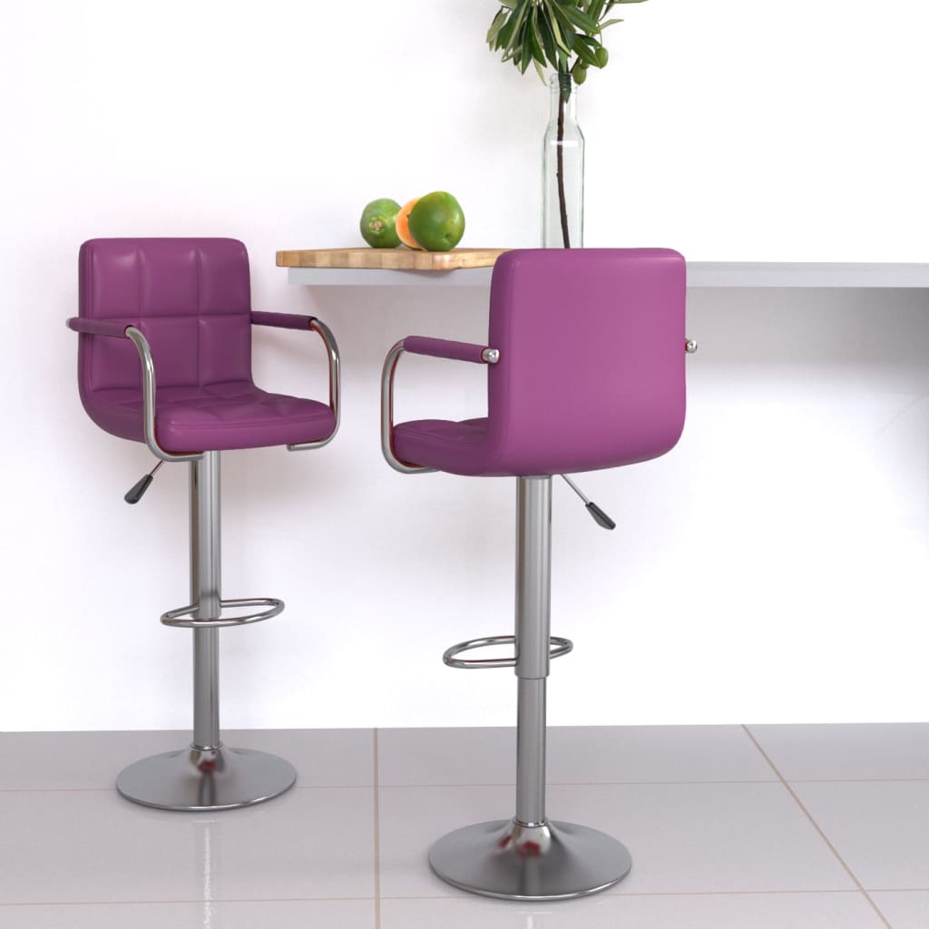 Barhocker 2 Stk. Rot Kunstleder