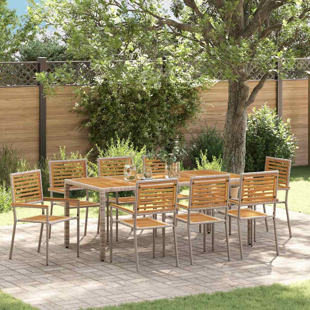Garten Essgruppe 3 pcs Schwarz und Braun Poly-Rattan