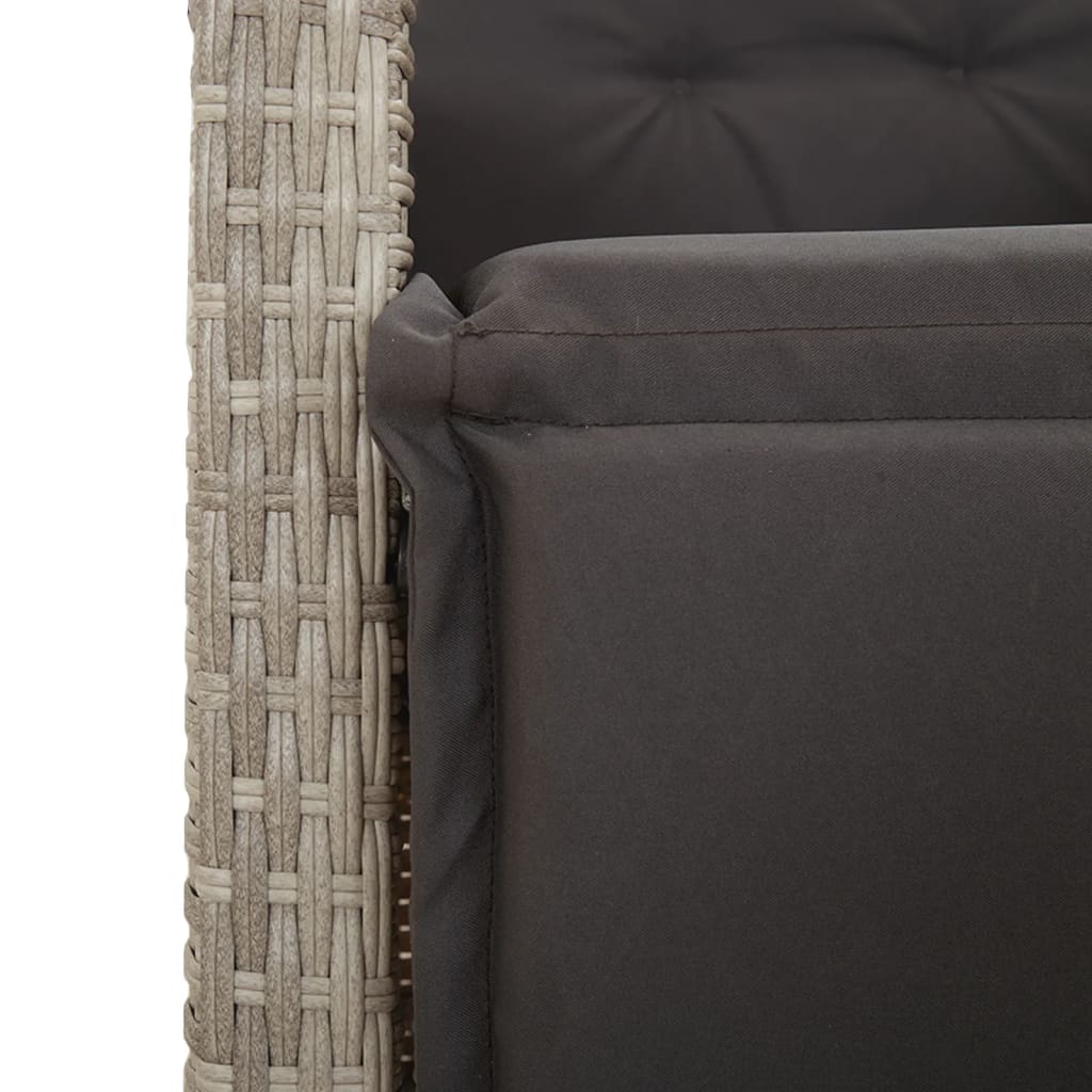 Gartensessel mit Fußteil Verstellbar Schwarz Poly Rattan