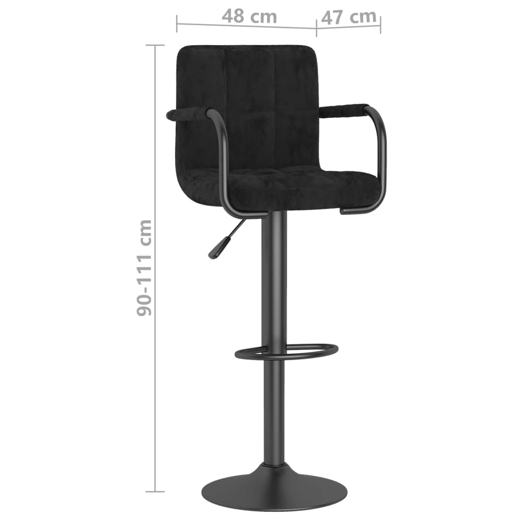 Barhocker 2 Stk. Blau Samt