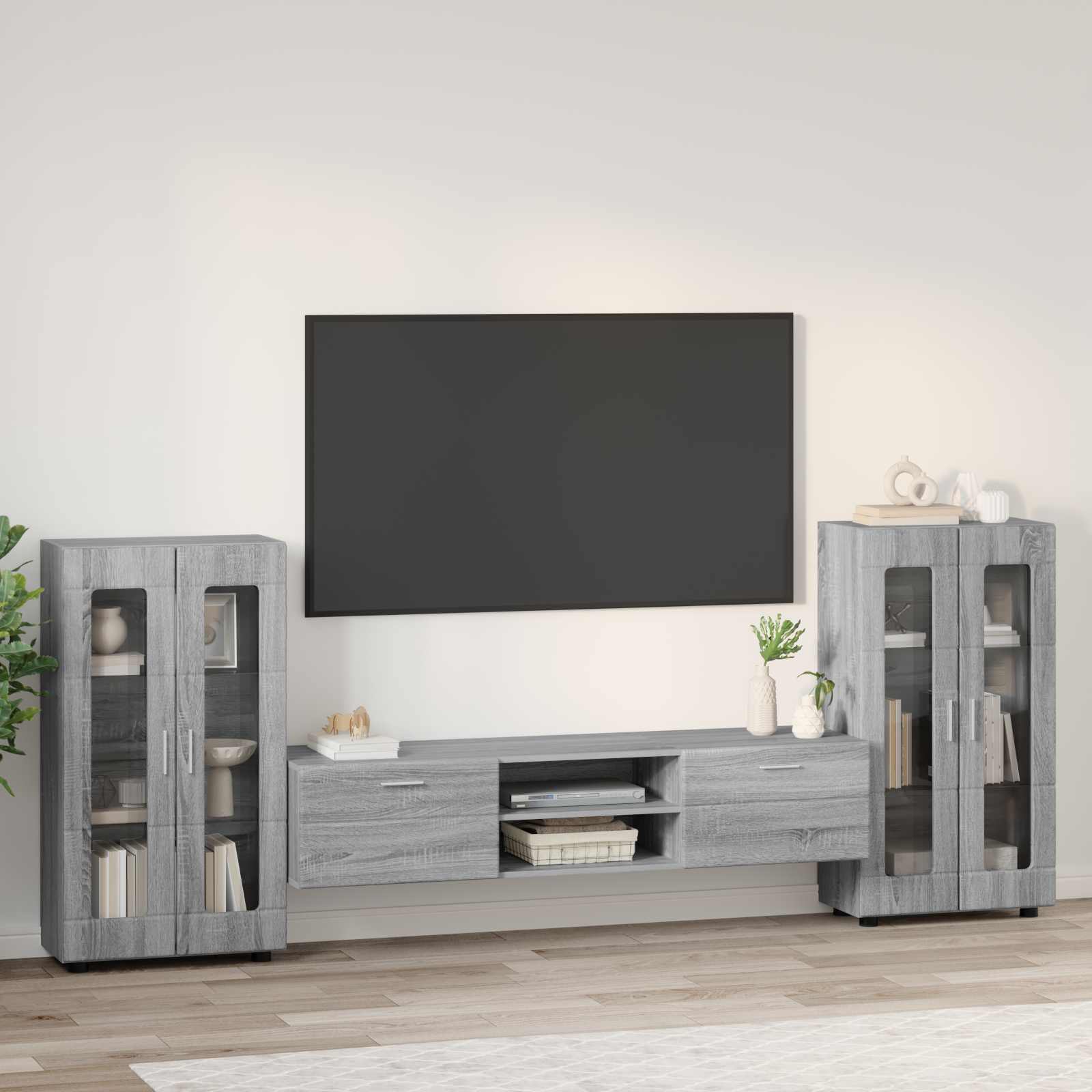 Highboard mit Regal FLORIN Weiß 60 x 35 x 182 cm Holzwerkstoff