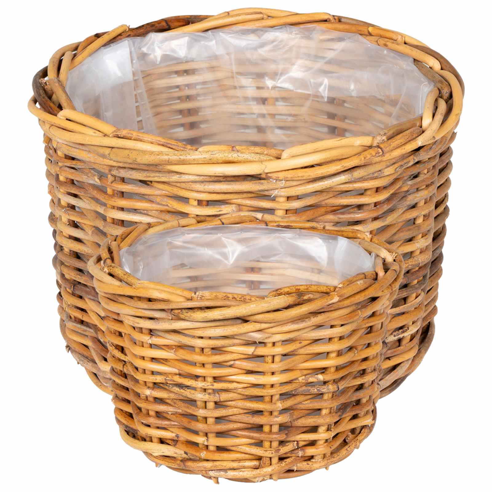 Blumentopf Korb 2 Stk. Natürliches Grau Kubu Rattan