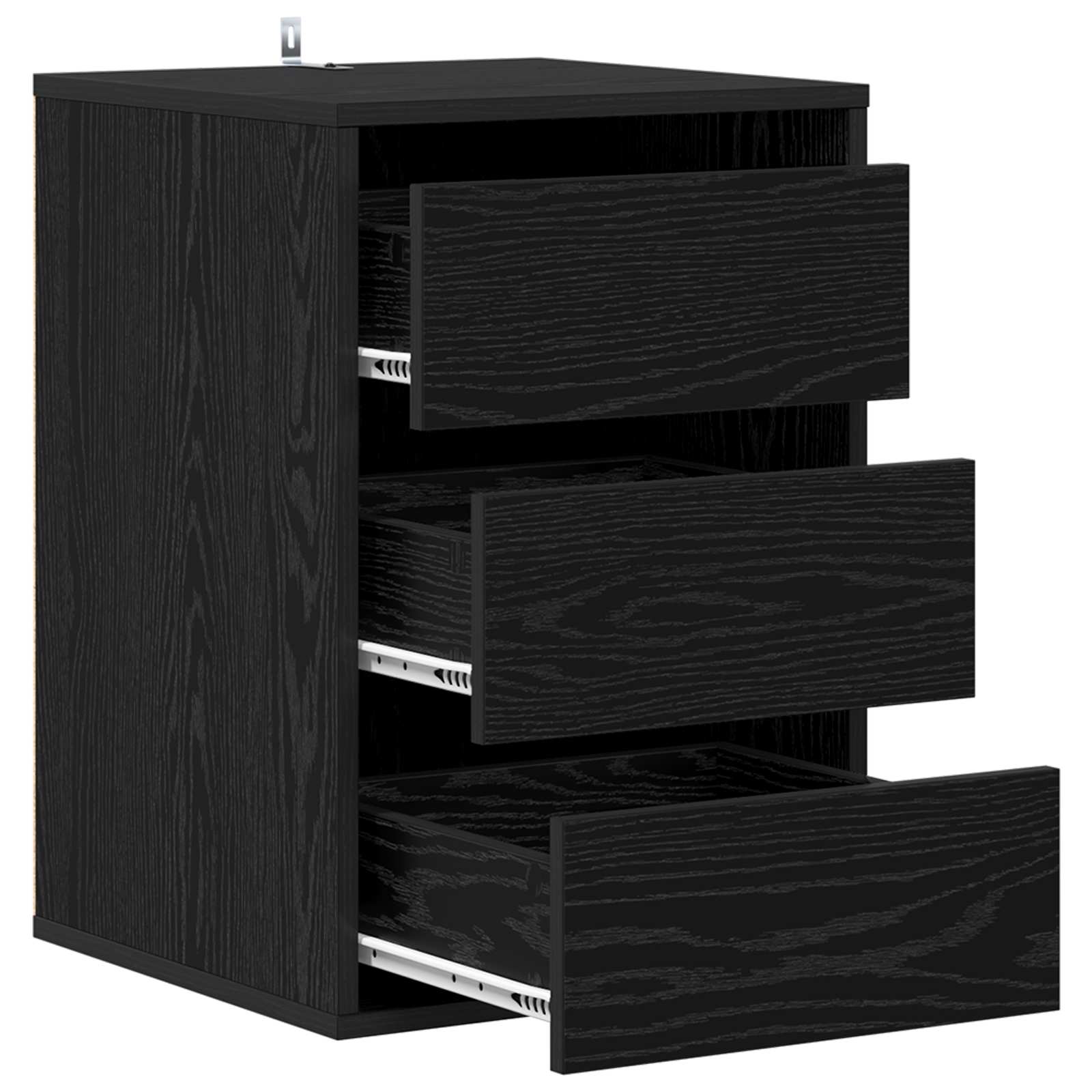 Schubladenschrank Schwarz Eichen-Optik 41 x 40 x 58 cm