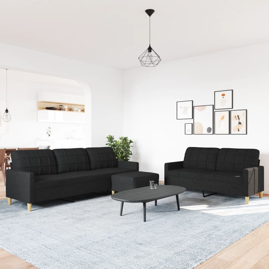 2-tlg. Sofagarnitur Hellgrau Stoff