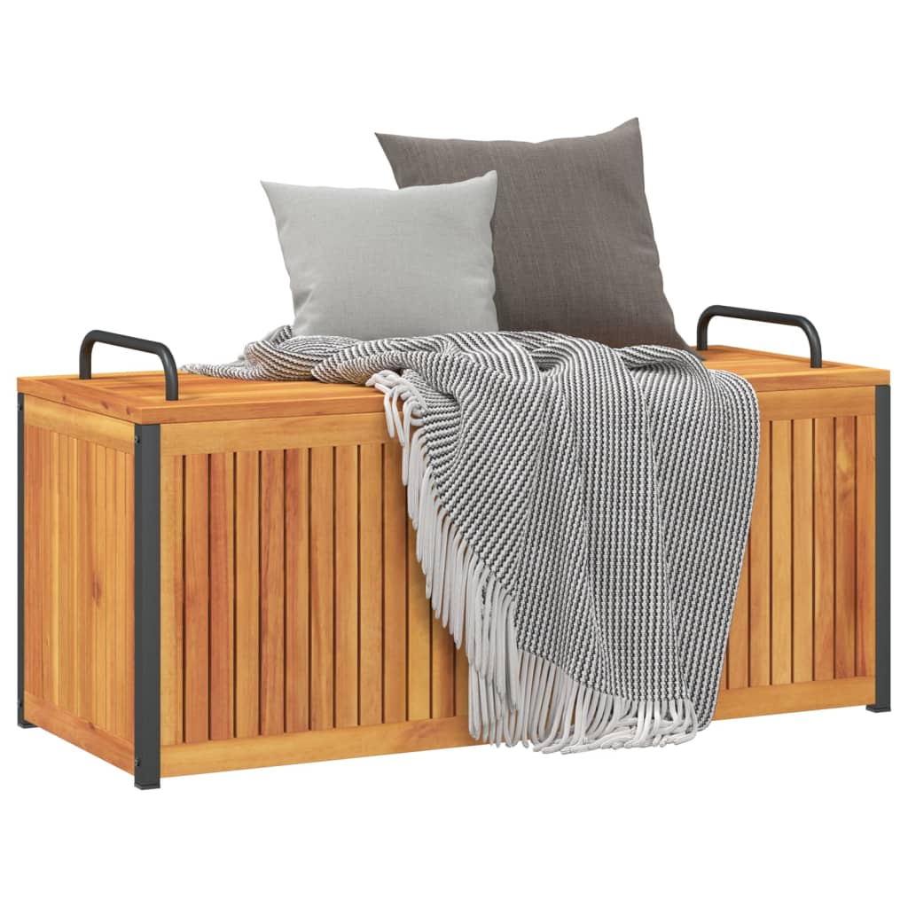 Gartenbox 45x45x45/53 cm Massivholz Akazie und Stahl