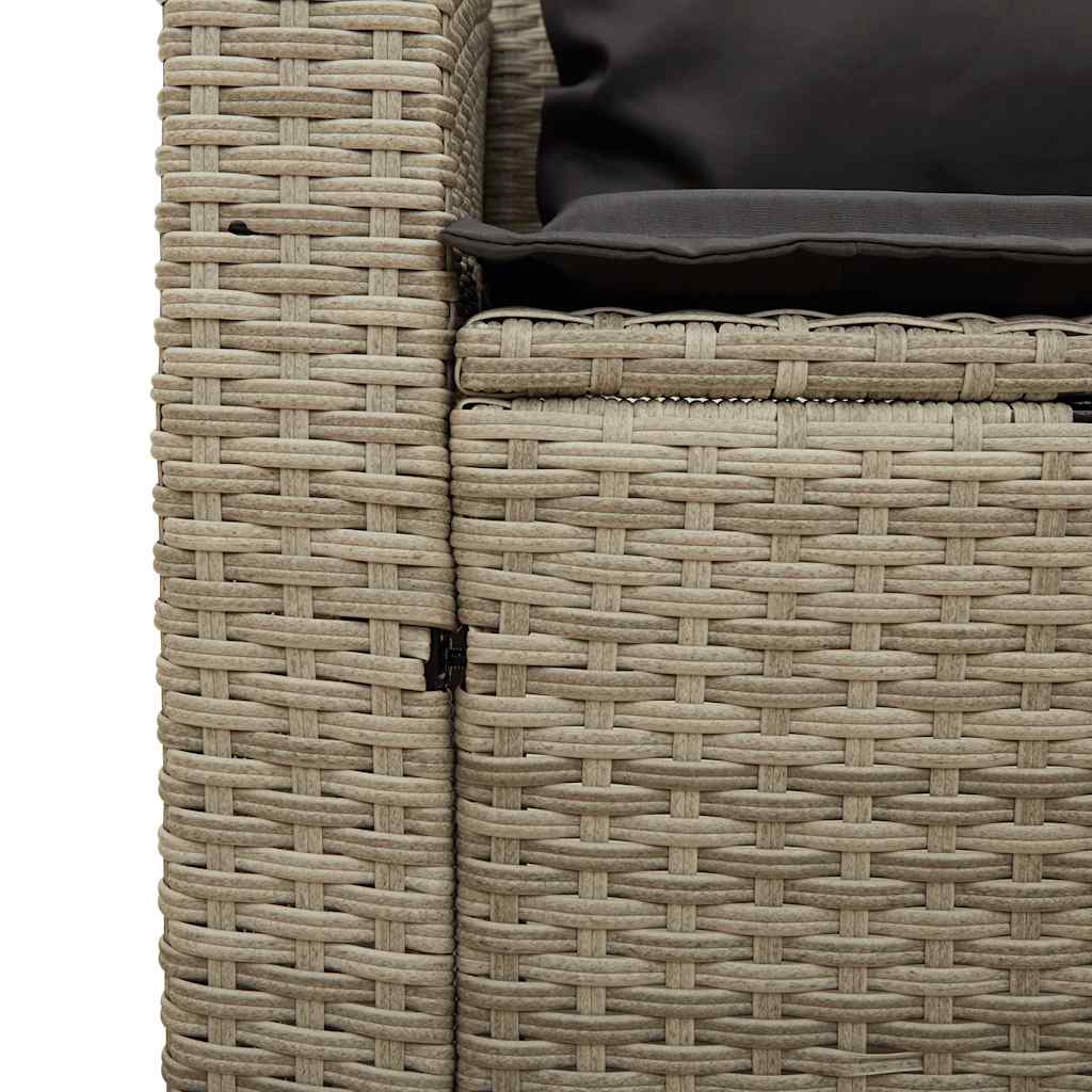 5-tlg. Garten-Sofagarnitur Kissen Stapelbar Schwarz Poly Rattan