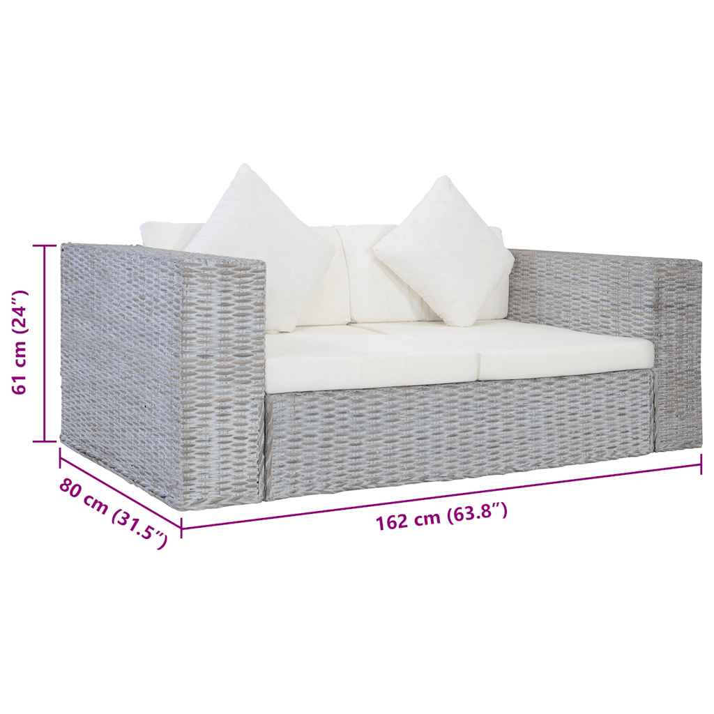 2-Sitzer Sofa Echtes Rattan