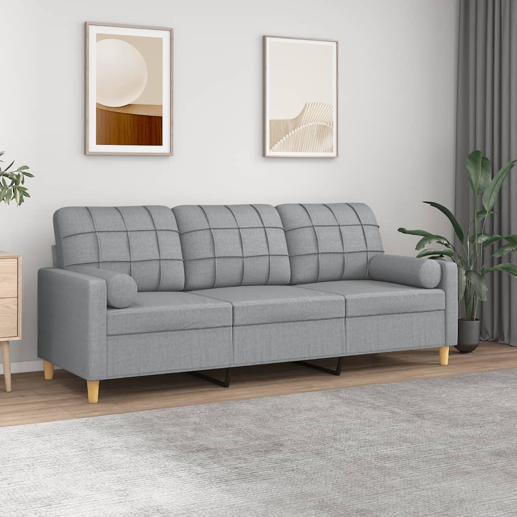 2-Sitzer-Sofa mit Zierkissen Braun 120 cm Stoff