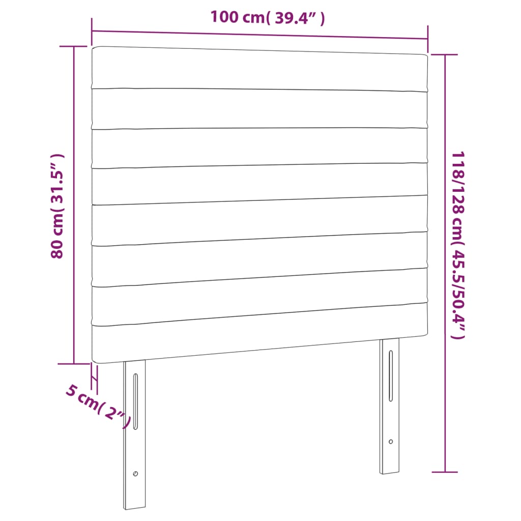 Kopfteil Hellgrau 80x5x118/128 cm Stoff