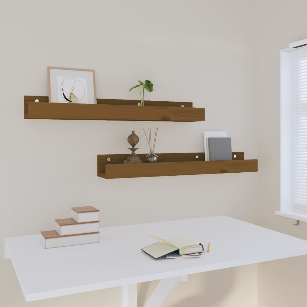 Wandregale 2 Stk. 50x12x9 cm Massivholz Kiefer