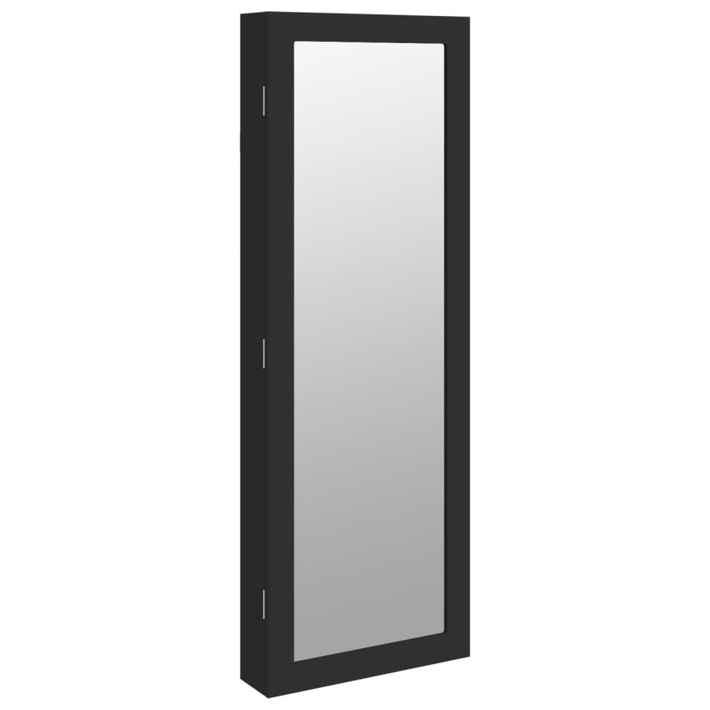 Schmuckschrank mit Spiegel Wandmontage Weiß 37,5x10x106 cm
