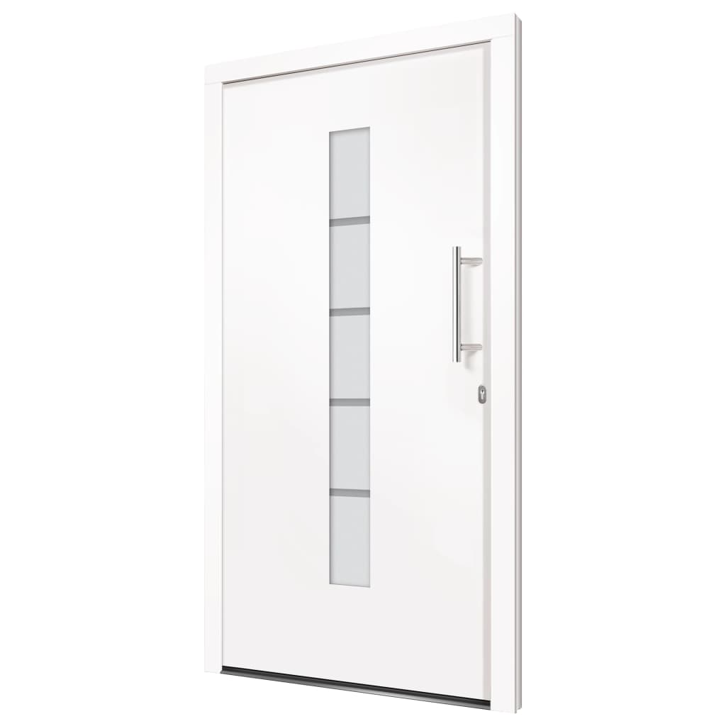 Haustür Aluminium und PVC Weiß 100x210 cm