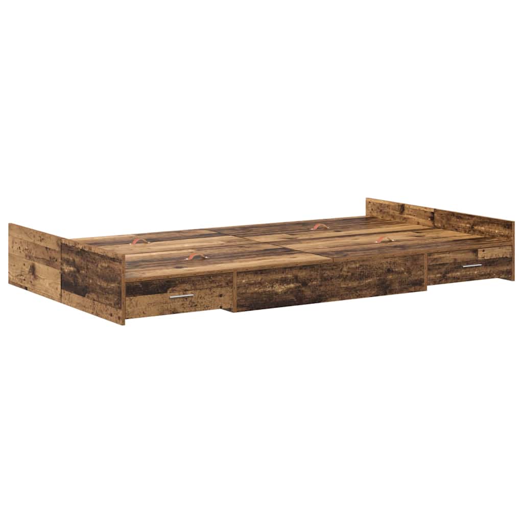 Aufbewahrungsbettgestell Weiß 200 x 200 cm Holzwerkstoff