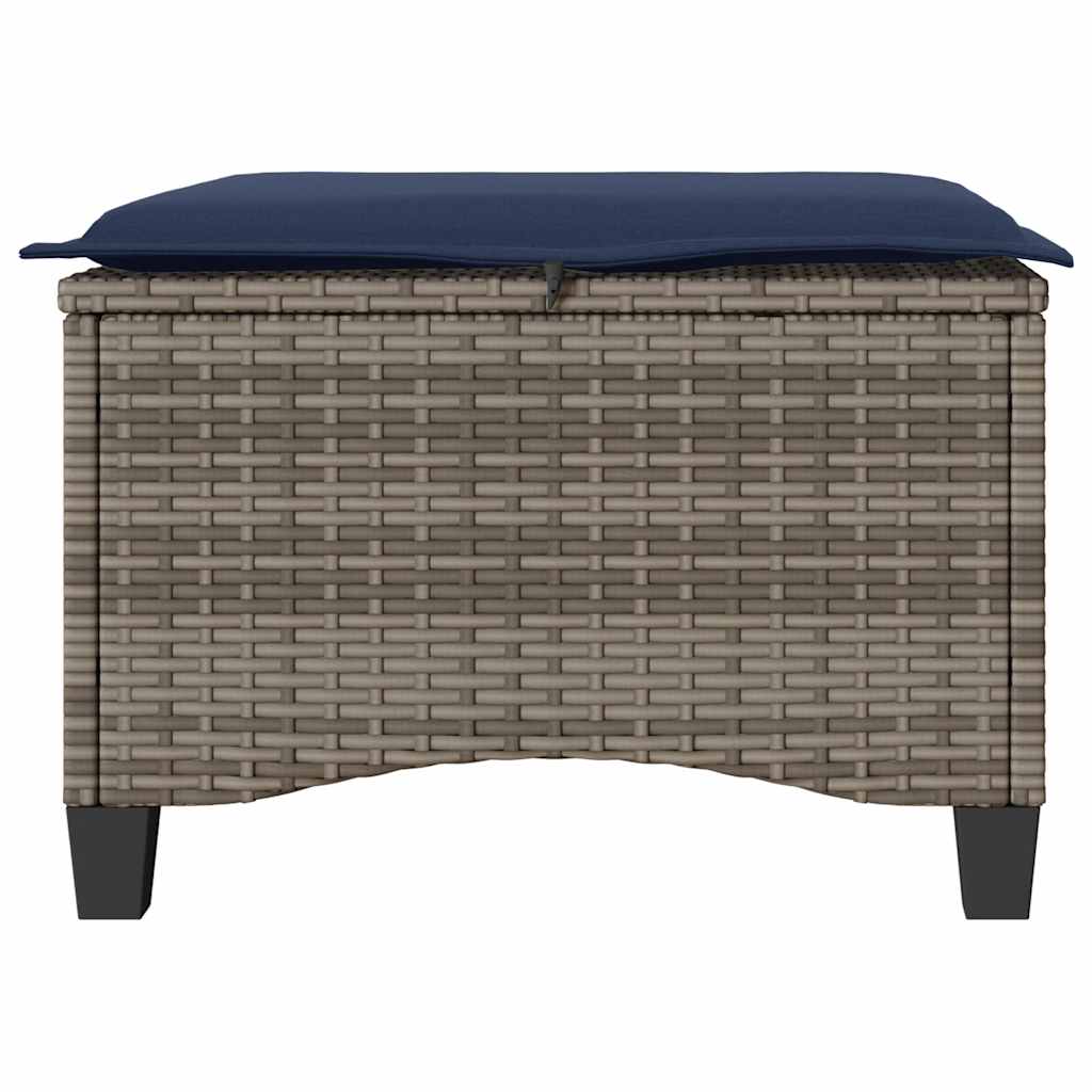 Gartenhocker mit Kissen 2 Stk. Schwarz 55x55x36 cm Poly Rattan