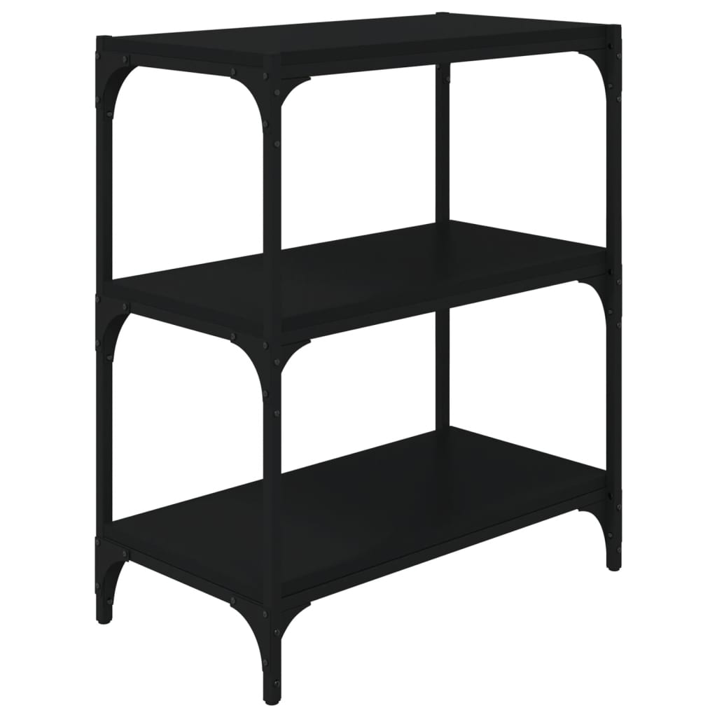 Bücherregal Schwarz 40x33x70,5 cm Holzwerkstoff und Stahl