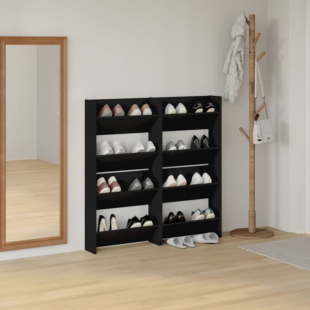 Wand-Schuhschränke 4 Stk. Weiß 60x18x60 cm Holzwerkstoff