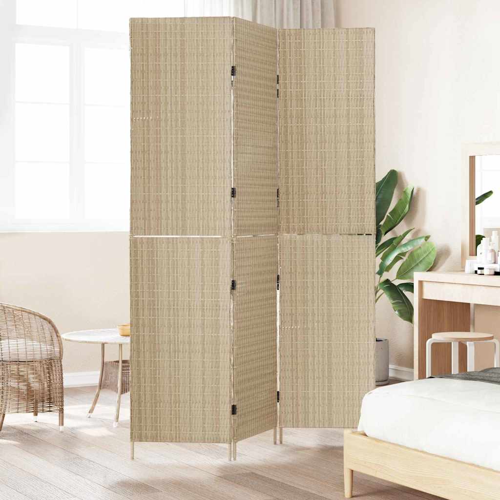 Raumteiler Schwarz 146 x 180 cm Poly-Rattan
