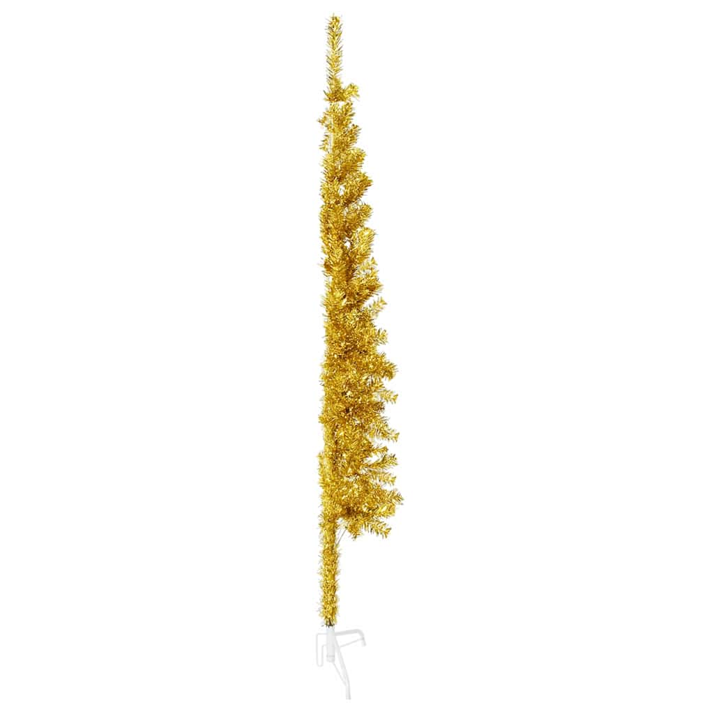 Künstlicher Halb-Weihnachtsbaum mit Ständer Schlank Weiß 180 cm