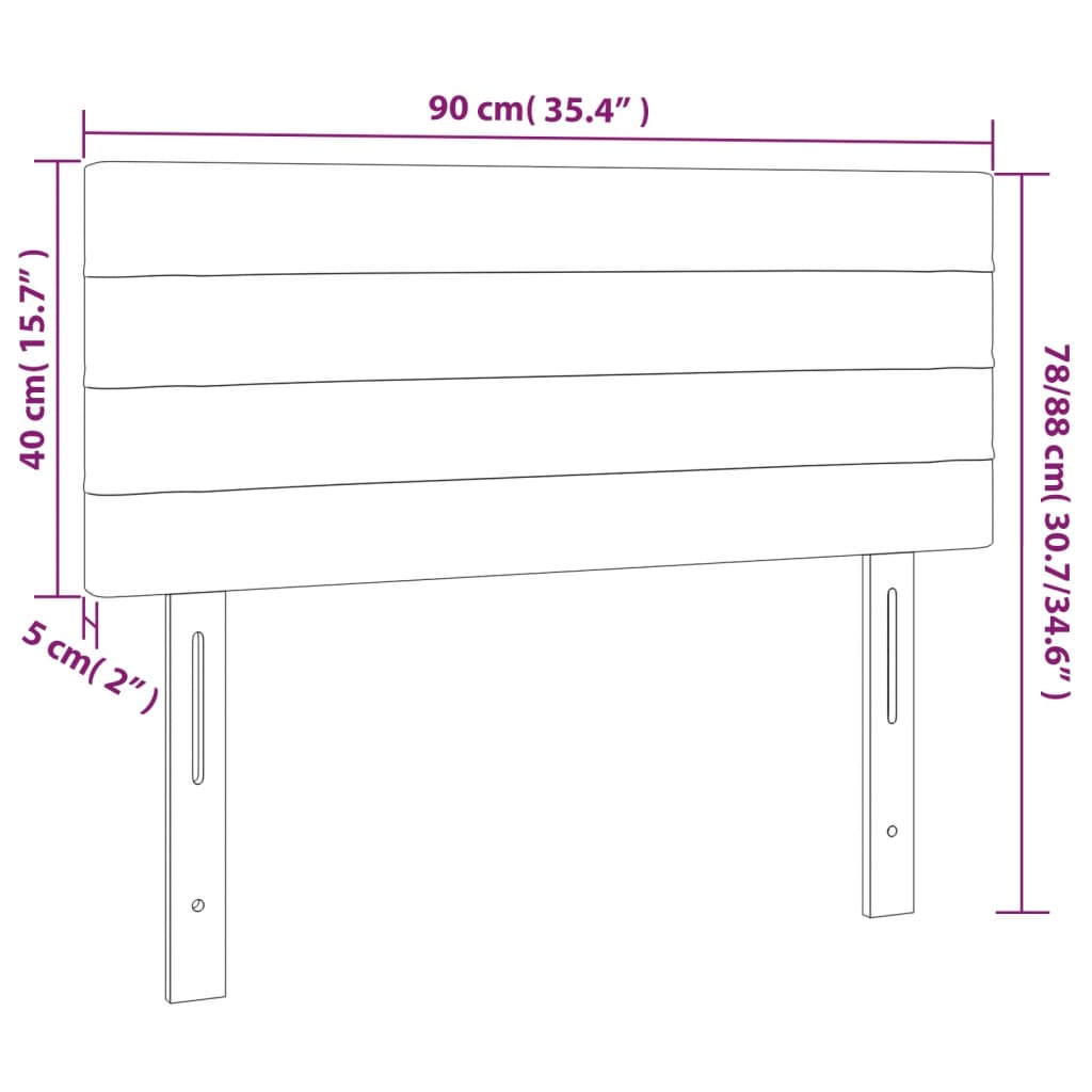 Kopfteil Hellgrau 80x5x118/128 cm Samt