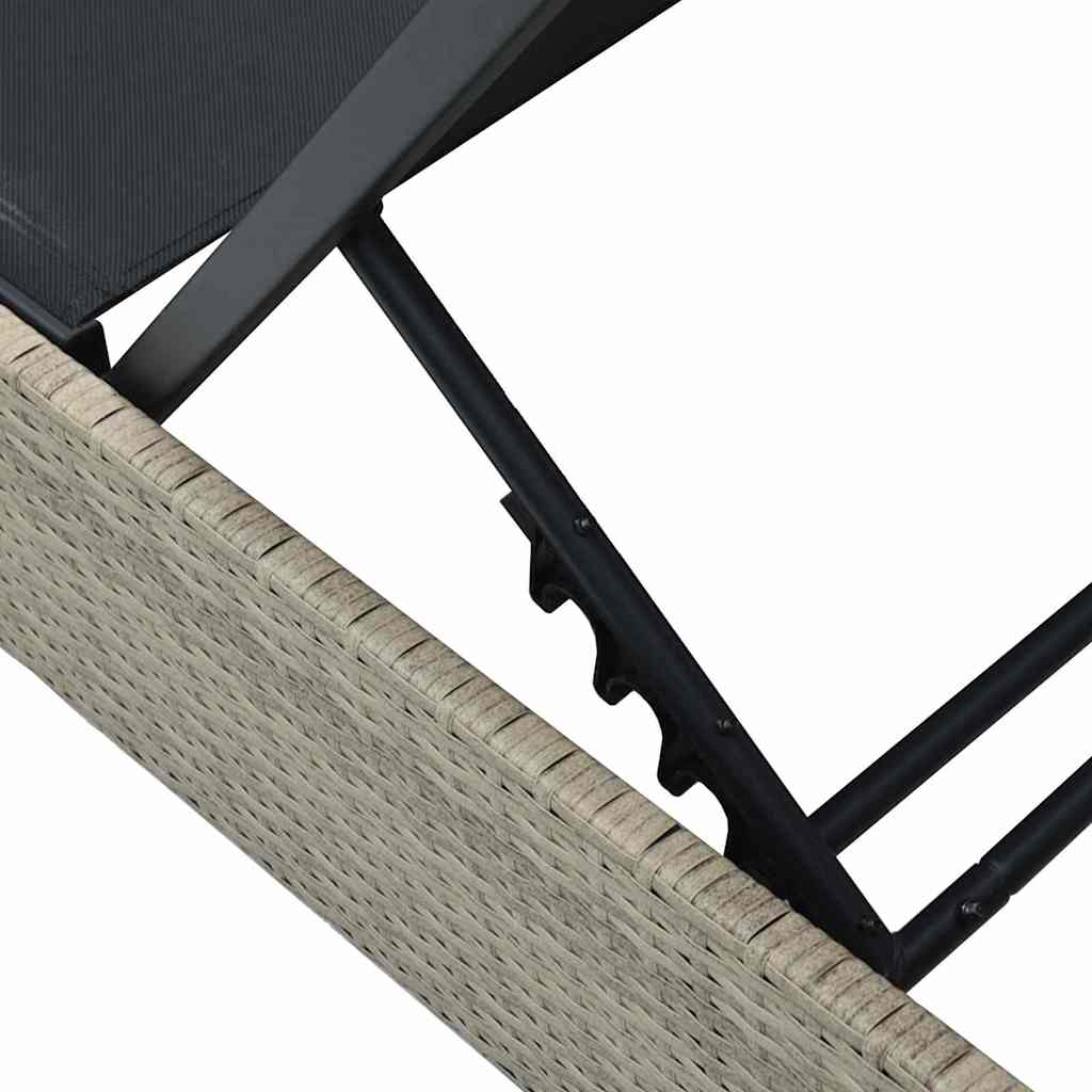 Sonnenliege Grau 200,5 x 70 x 75 cm Poly-Rattan