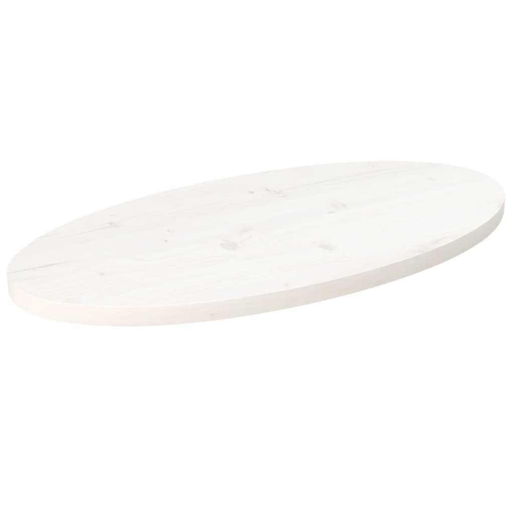 Tischplatte 70x35x2,5 cm Massivholz Kiefer Oval