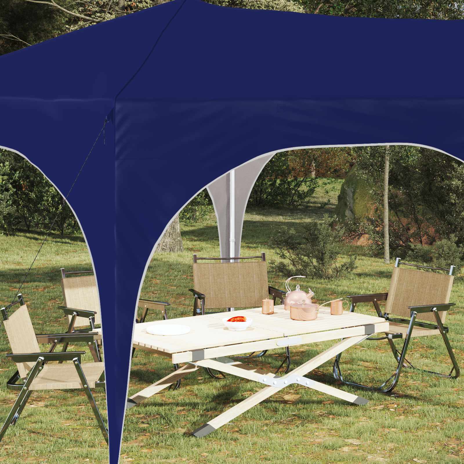 Pop-up Partyzelt 575 x 288 x 245 cm Creme Oxford-Stoff
