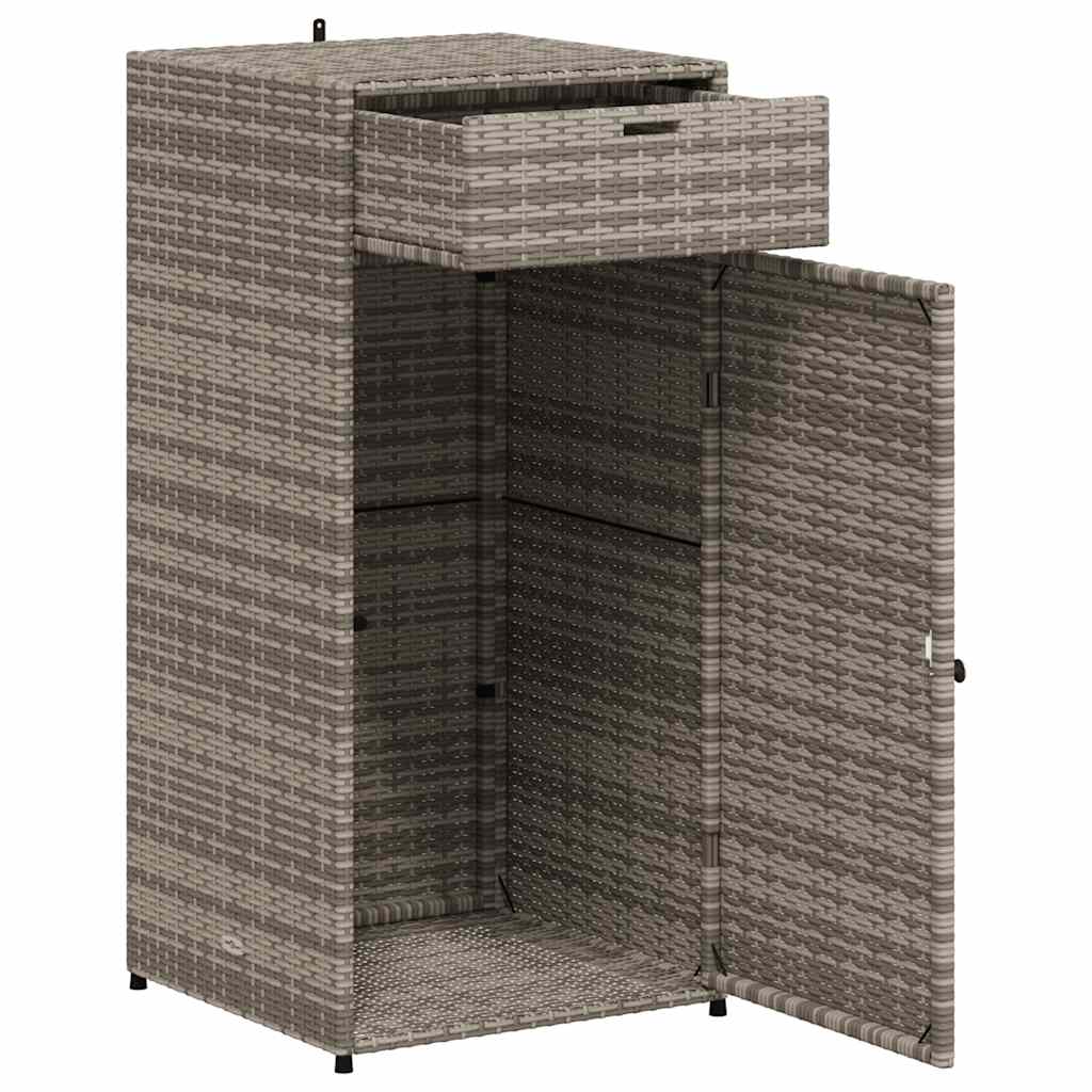 Gartenschrank Schwarz 55x55x111 cm Poly Rattan