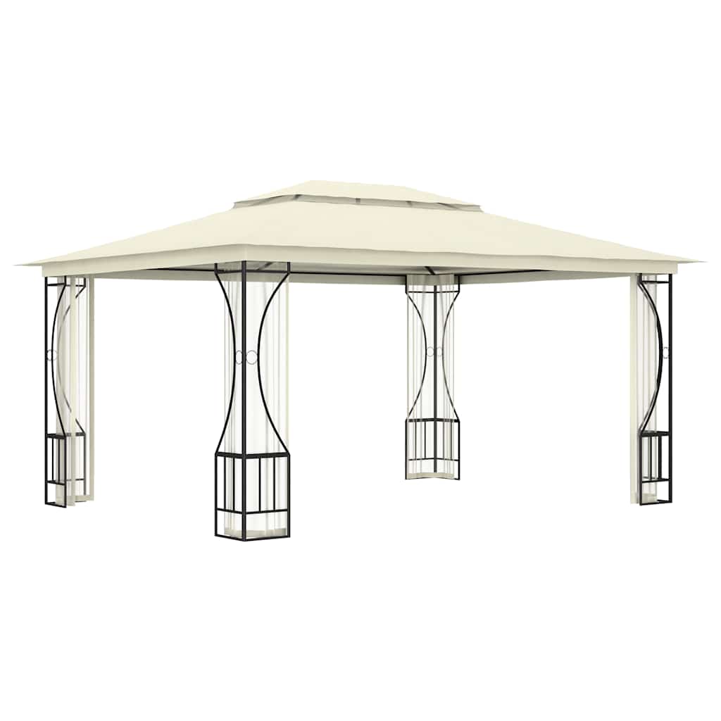 Pavillon mit Netz 300x300x265 cm Creme