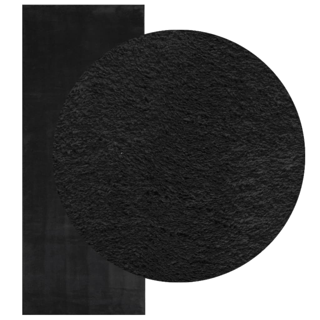 Teppich HUARTE Kurzflor Weich und Waschbar Anthrazit 60x110 cm