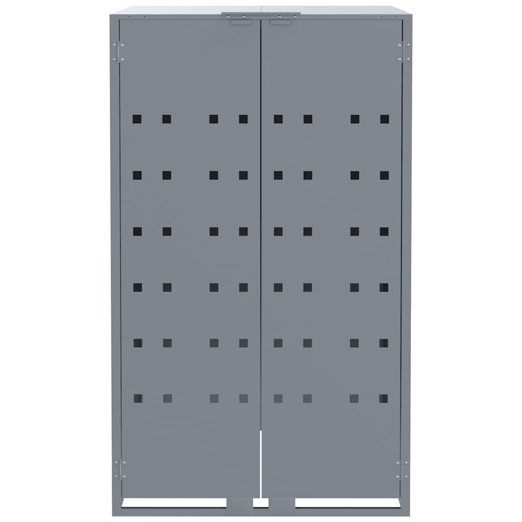 Mülltonnenbox für 2 Tonnen Schwarz 138x79x117 cm Stahl