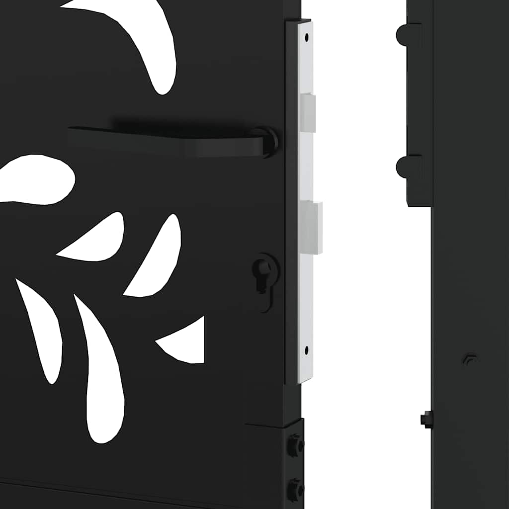 Gartentor Schwarz 100x100 cm Stahl Lichtdesign