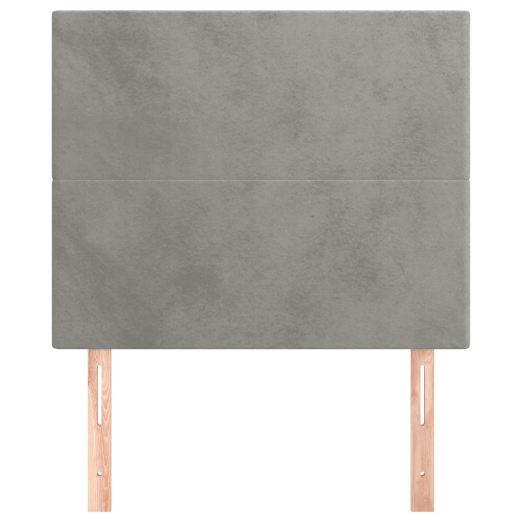 Kopfteil Hellgrau 80x5x118/128 cm Samt