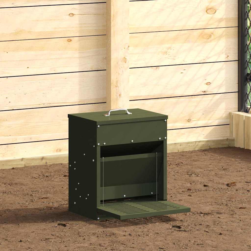 Hühnertretfeeder Schwarz 25 x 42 x 40 cm Kaltgewalzter Stahl