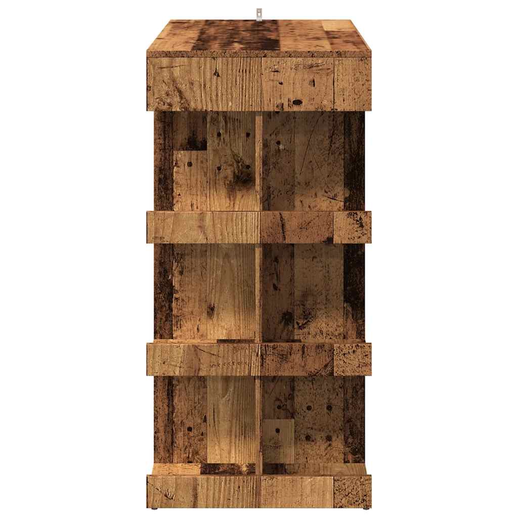 Bartisch mit Regal Weiß 100x50x101,5 cm Holzwerkstoff