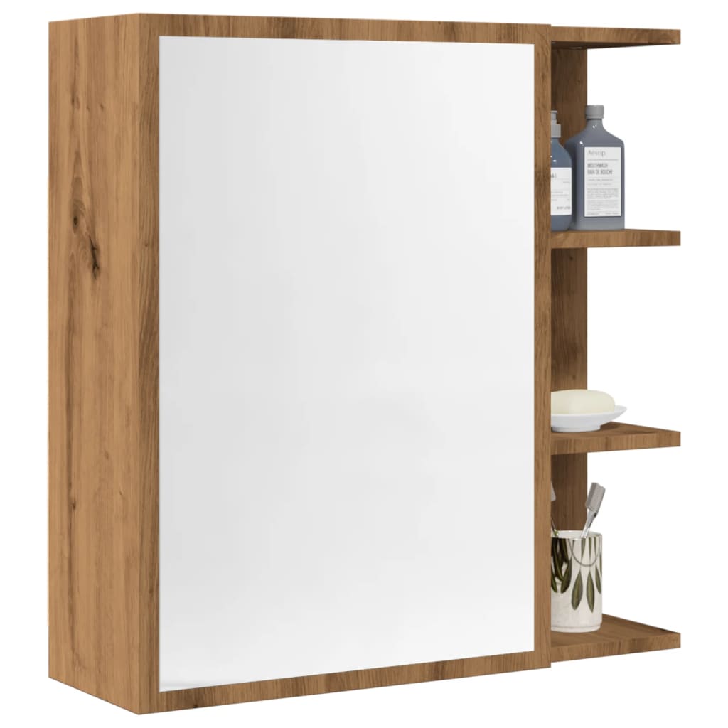 Bad-Spiegelschrank Weiß 62,5x20,5x64 cm Holzwerkstoff