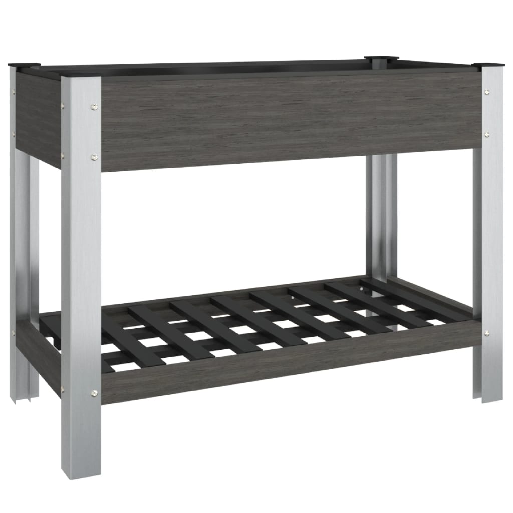 Garten-Hochbeet mit Ablage 50x50x90 cm WPC Grau