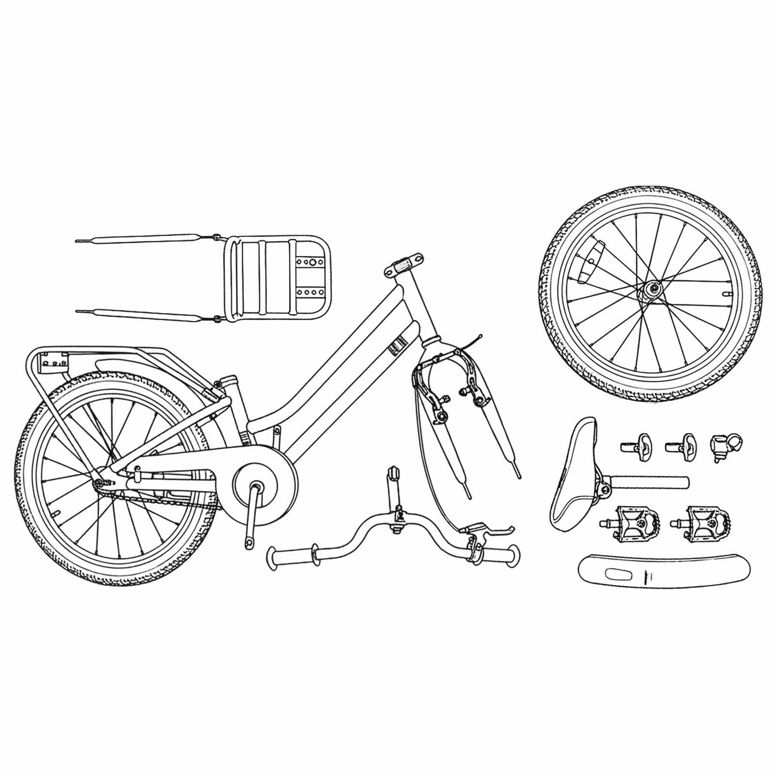Kinderfahrrad 12 Zoll für 2-4 Jahre alt Schwarz
