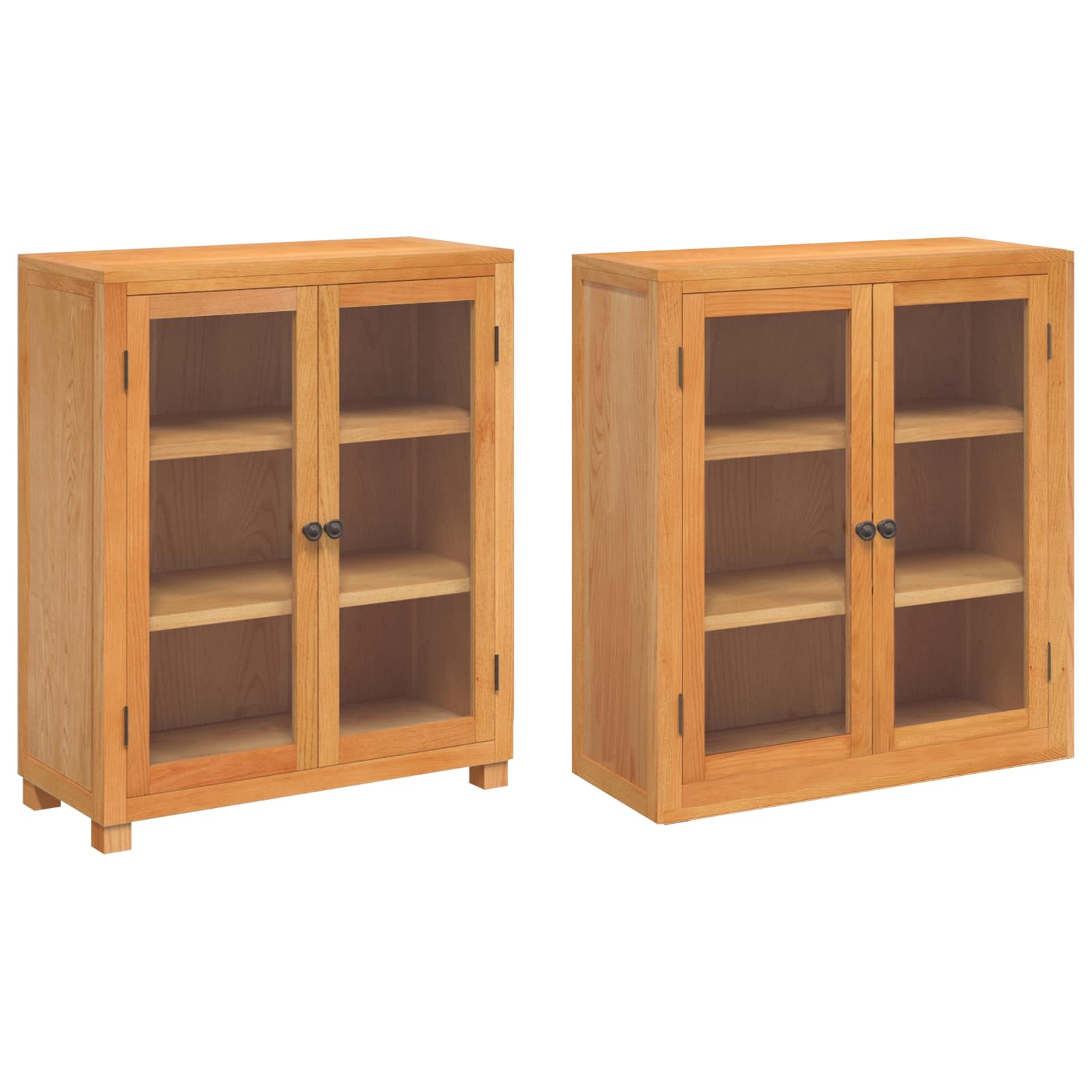 Aufbewahrungsmöbel-Set mit Regal 2 Stk. Natur 80 x 35 x 185 cm