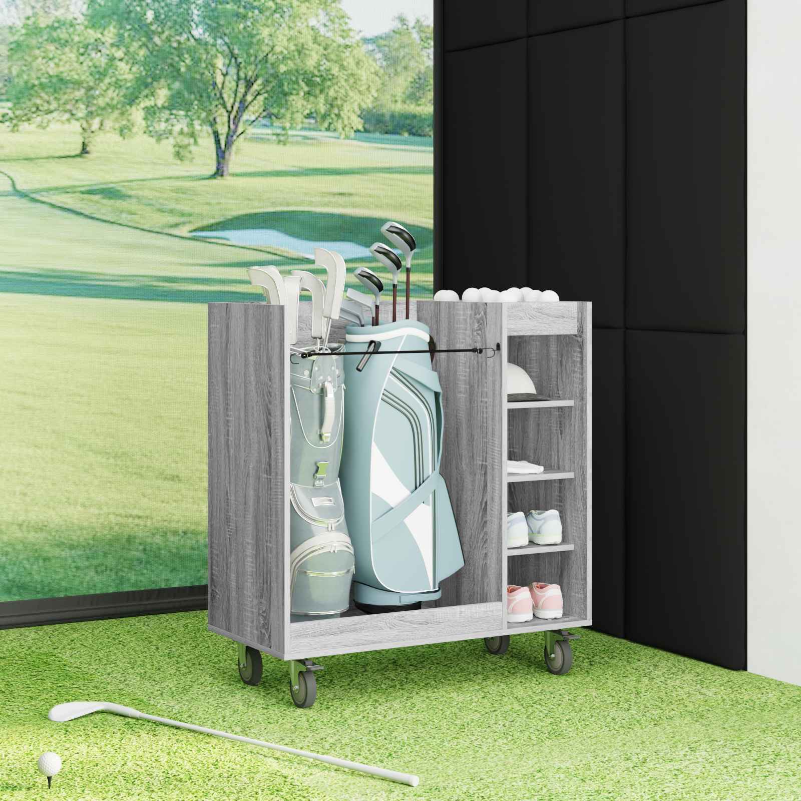 Golf Schrank Mit Rad Uni Weiß 65 x 45 x 98 cm