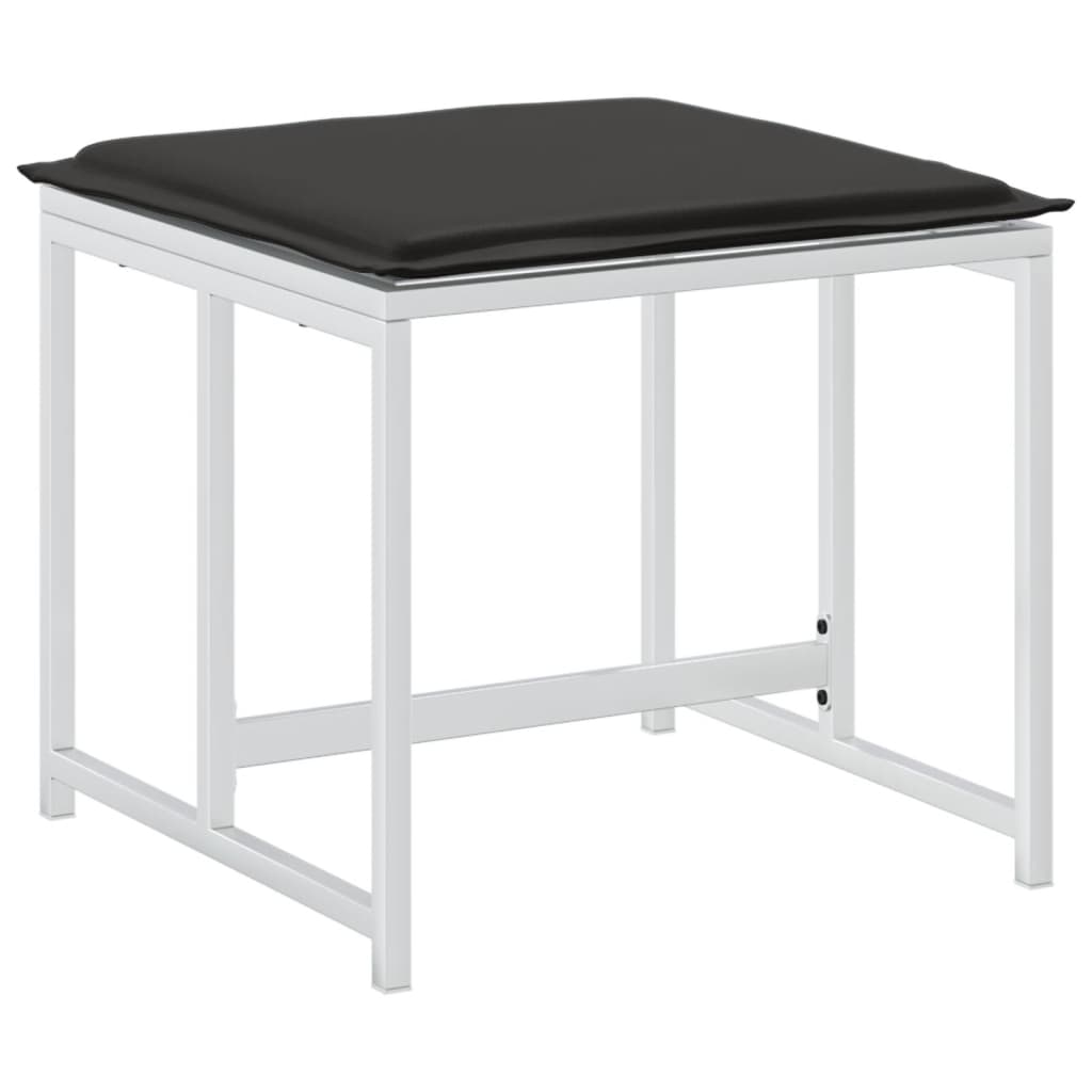 Gartenhocker mit Kissen 4 Stk. Schwarz Stahl und Textilene