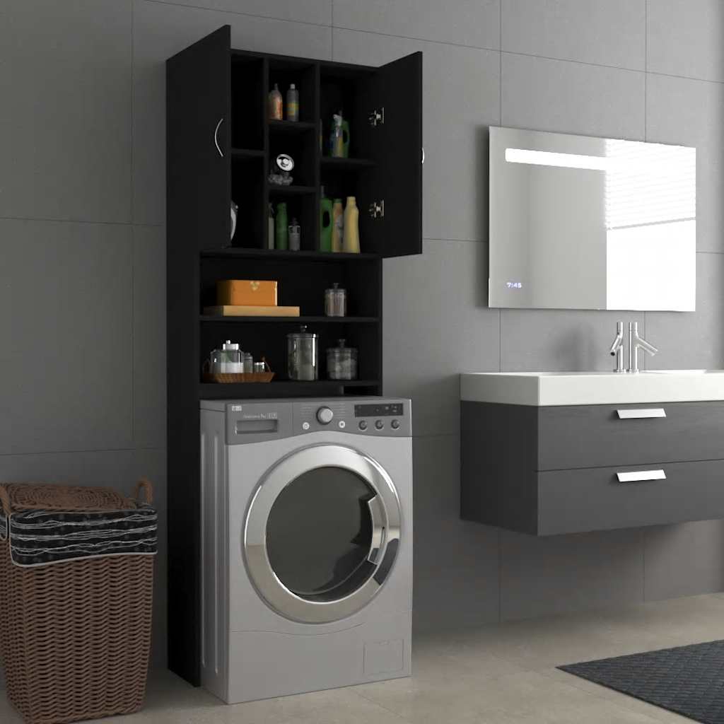 Waschmaschinenschrank Weiß 64x25,5x190 cm
