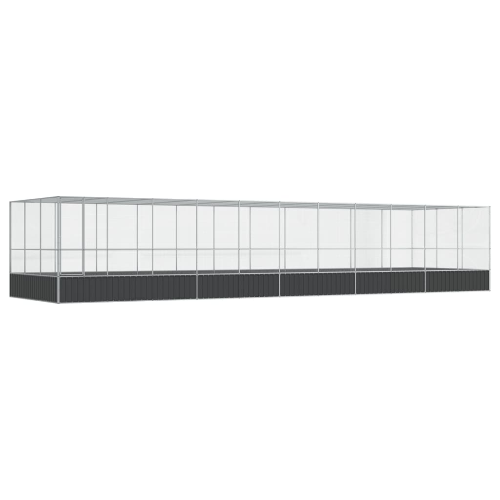 Voliere Silbern 210,5x107x212 cm Stahl