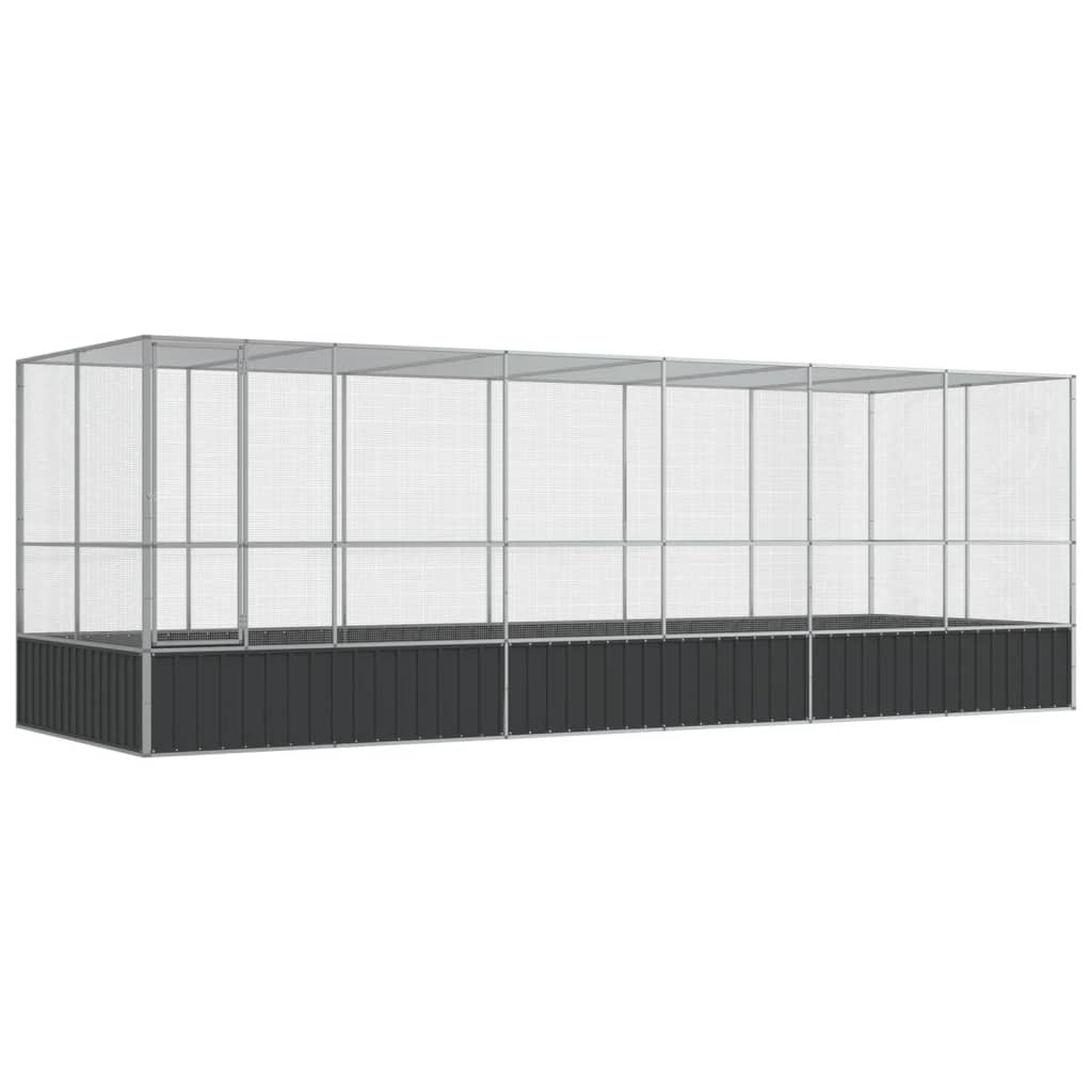 Voliere Silbern 210,5x107x212 cm Stahl