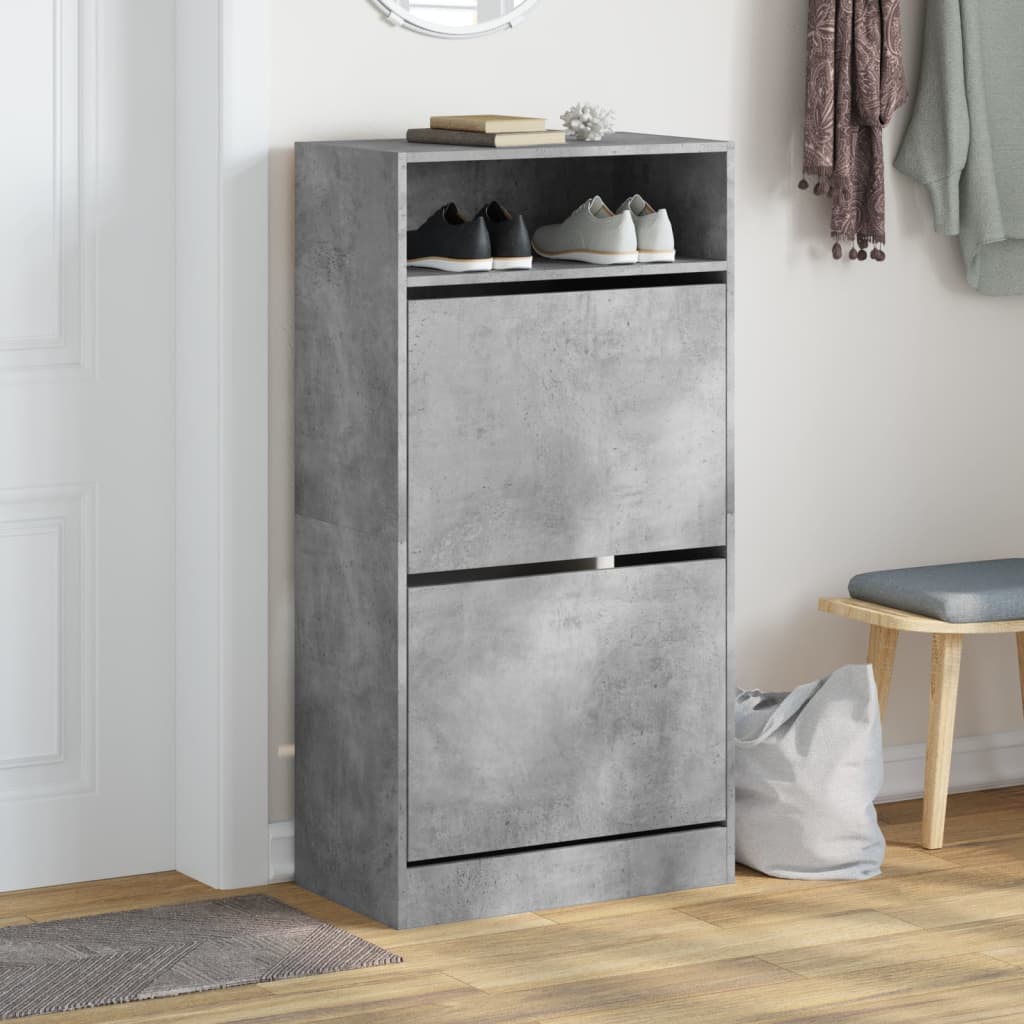 Schuhschrank mit 2 Klappen Weiß 80x34x116 cm