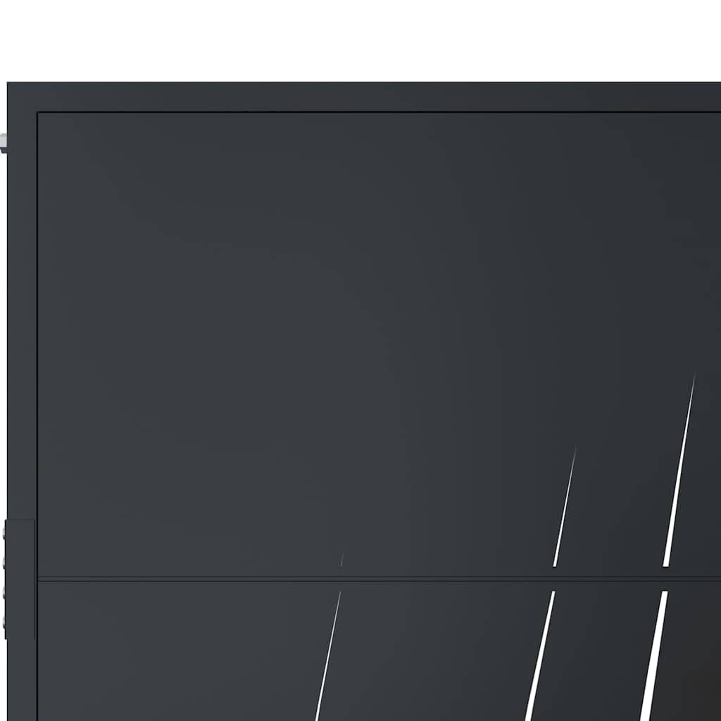 Gartentor Anthrazit 100x75 cm Stahl Gras-Design