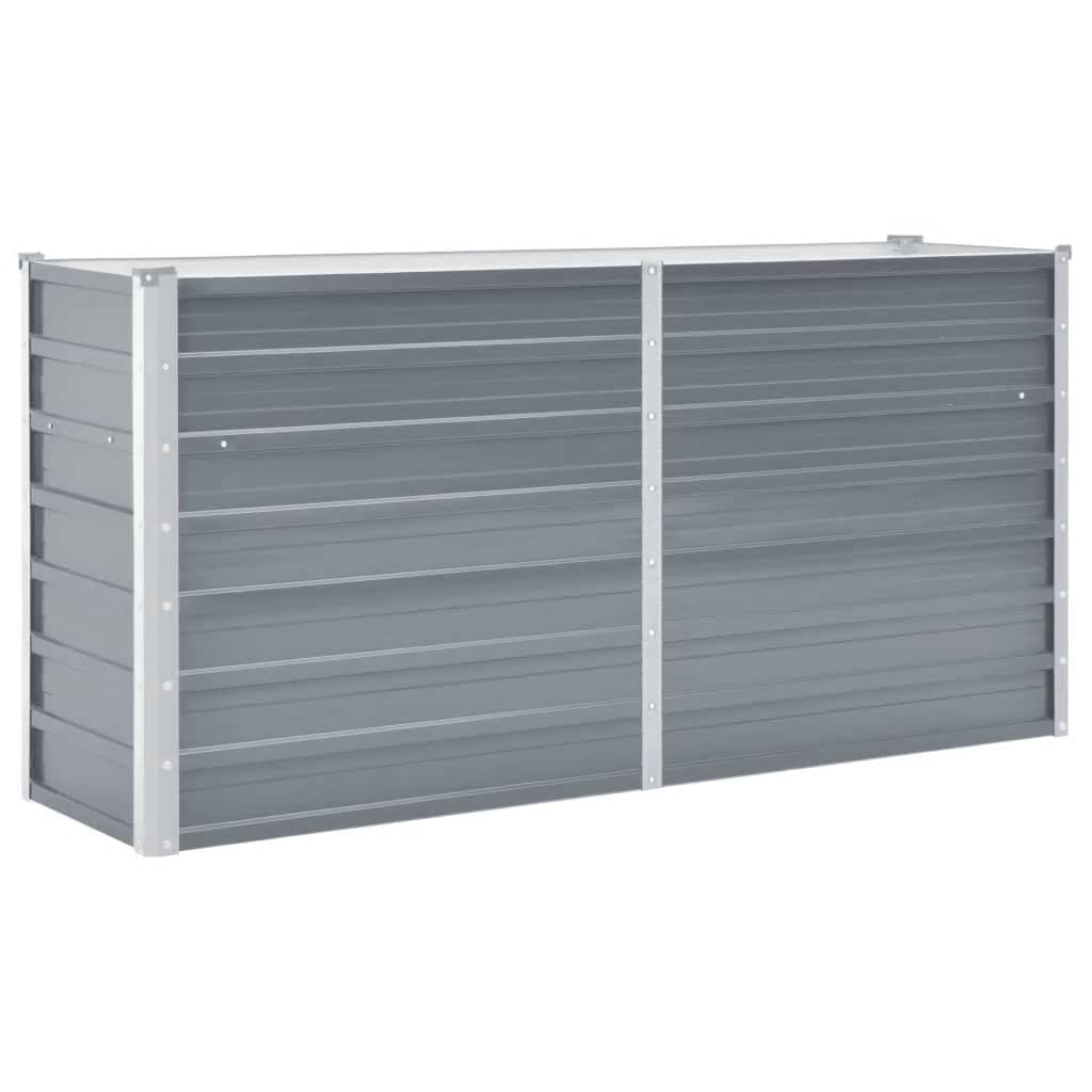 Hochbeet 160 x 80 x 77 cm Verzinkter Stahl Grau