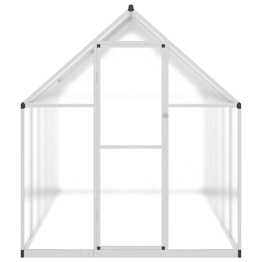 Gewächshaus mit Fundamentrahmen Silber 334x169x202cm Aluminimum